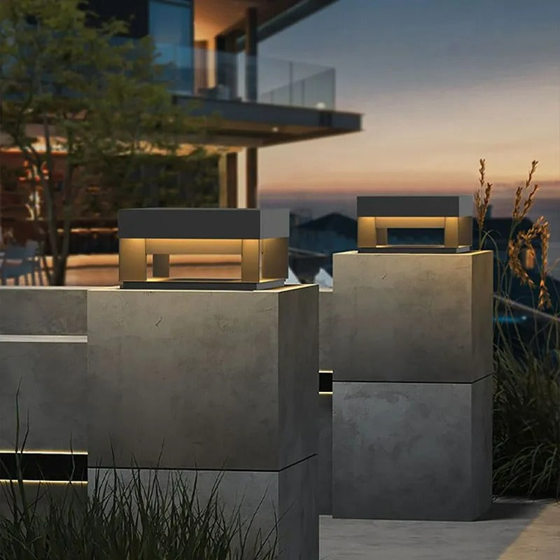 Ray Post Modern Solar Square LED Outdoor Light