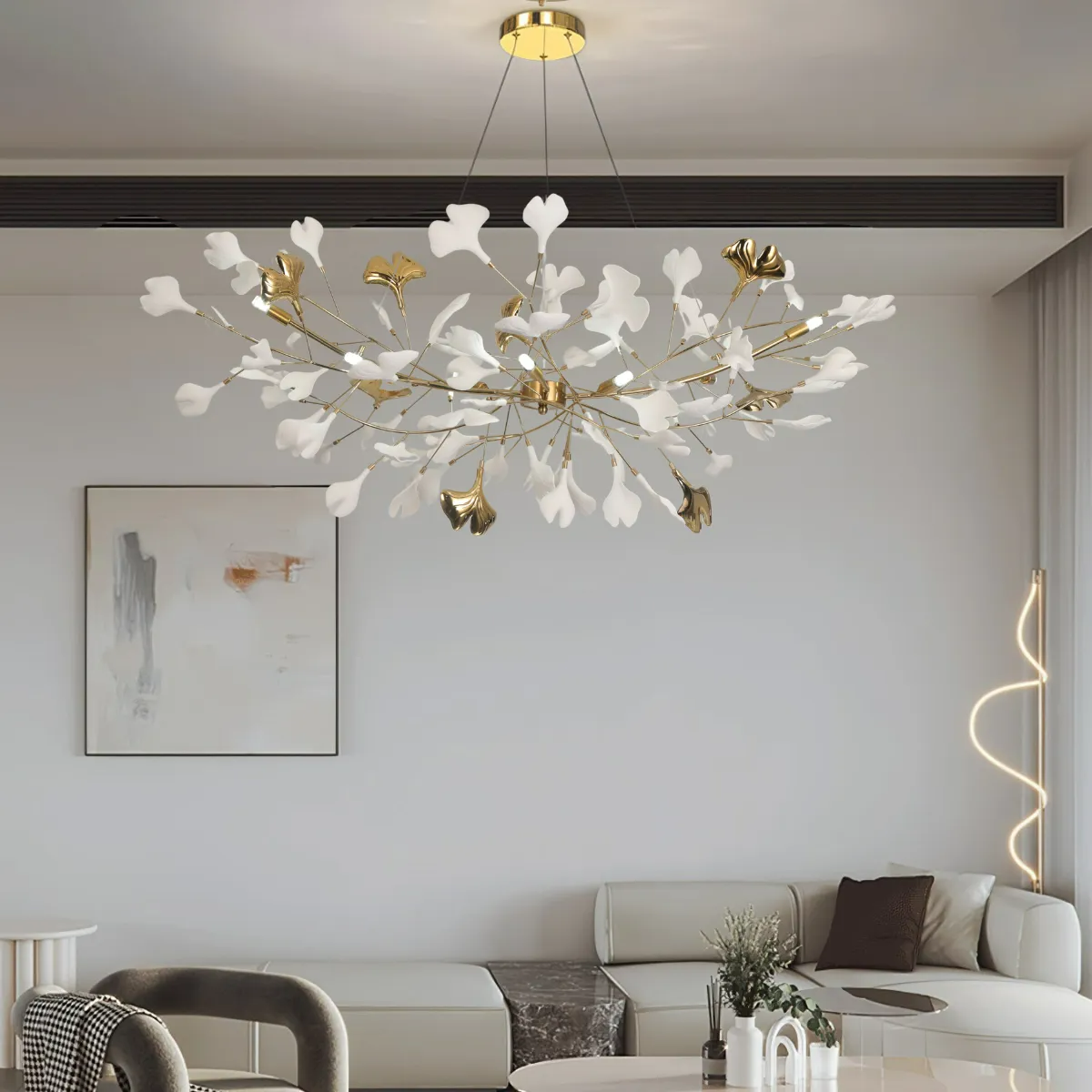 Olivia Luxury Chandelier Ceramics Living Room U Arc Shape - Neutral Decor