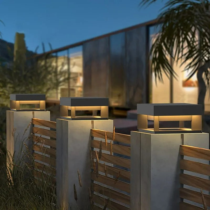 Ray Post Modern Solar Square LED Outdoor Light
