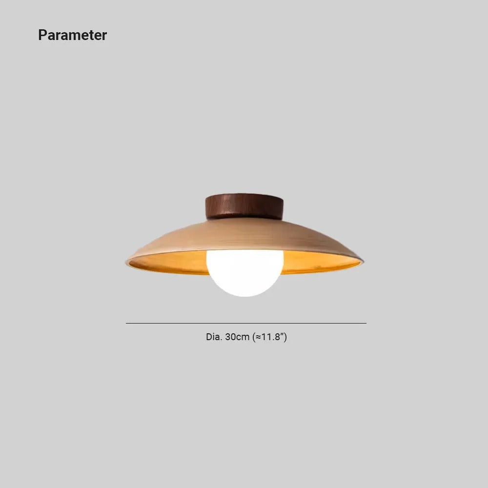 Muto Vintage Flush Mount Ceiling Light Wood Glass Bar Hotels
