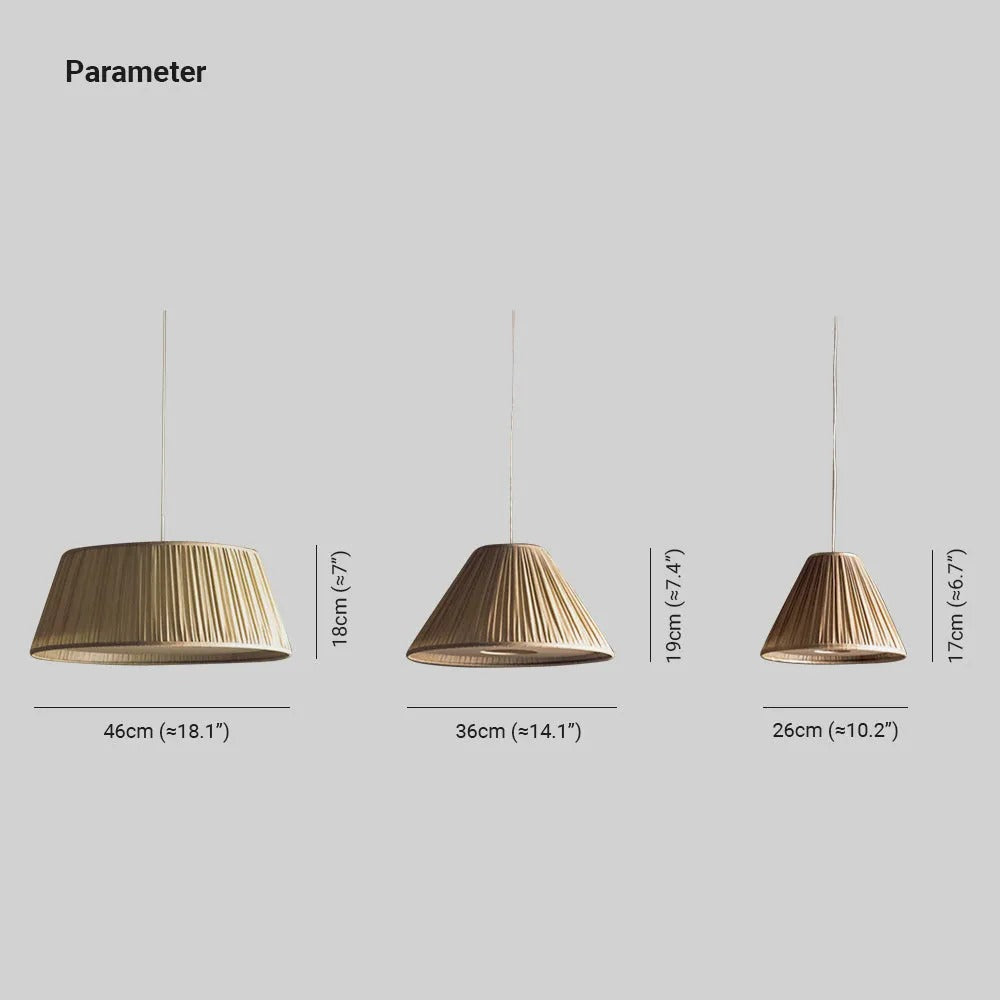 Ritta Pleated Pendant Light Wabi Sabi, /Fabric, Living Room