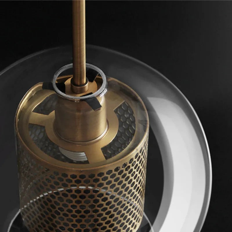 Arisha Golden Pendant Light, /Glass, Globe/Cylindric