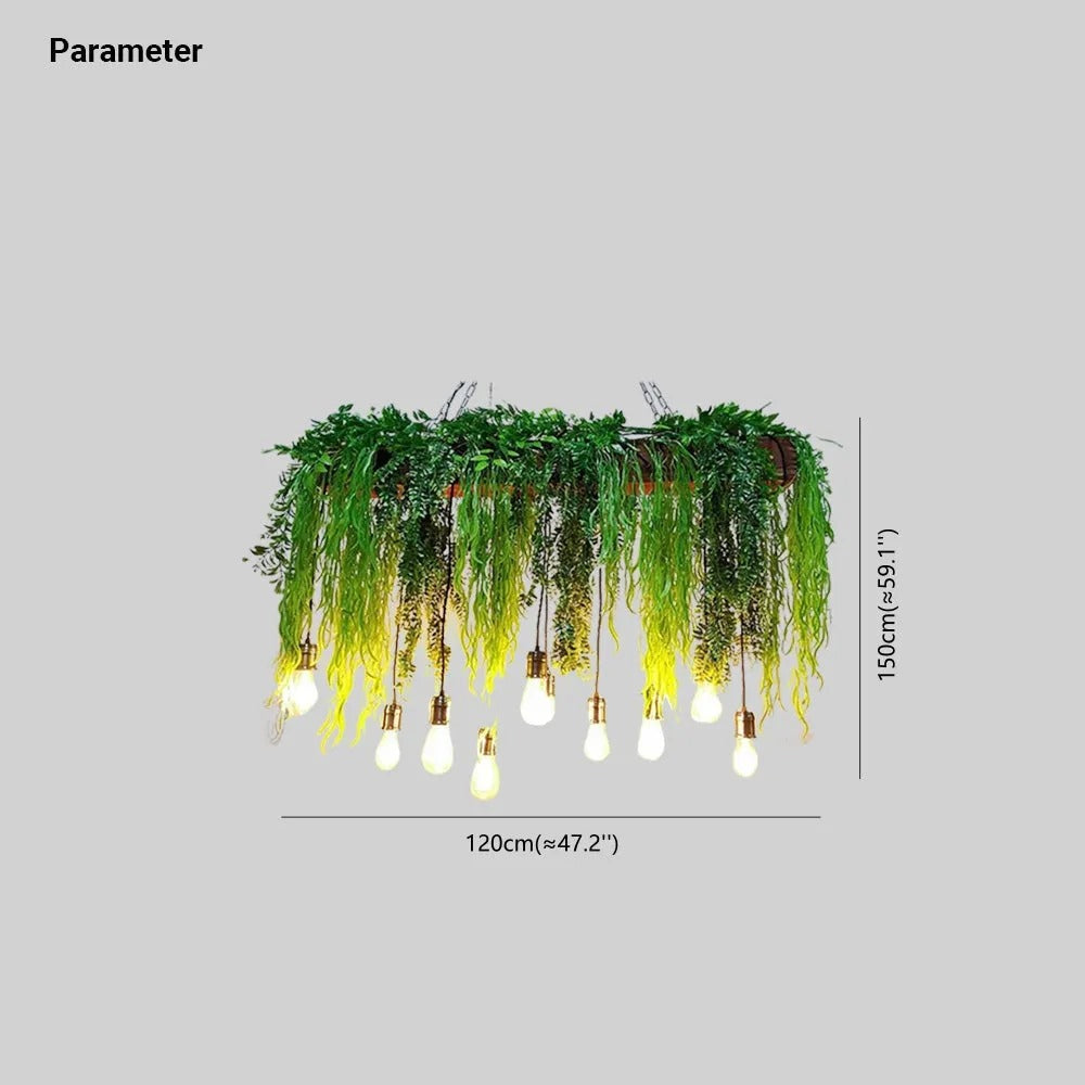 Ritta Natural Decorative Rectangular Plant Pendant Light