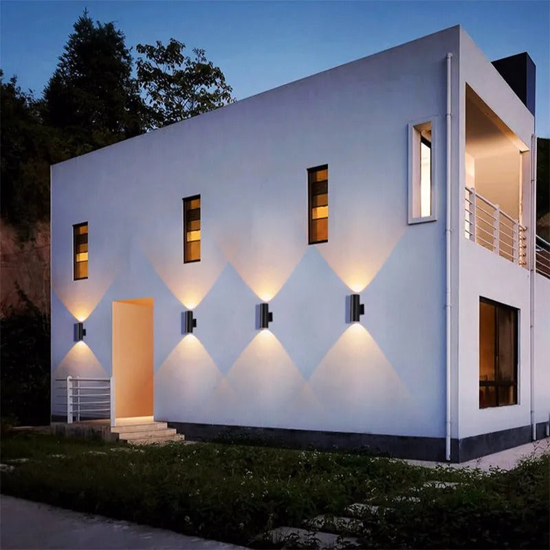 Ray Minimalist Double-headed LED Outdoor Wall Lamp Glass Garden Corridor