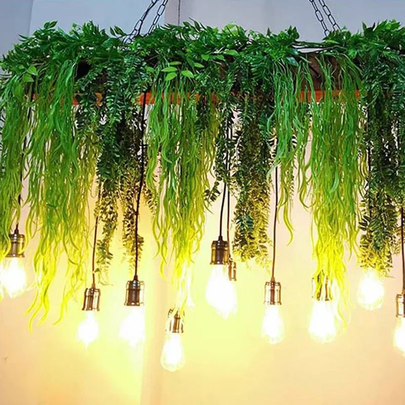 Ritta Natural Decorative Rectangular Plant Pendant Light
