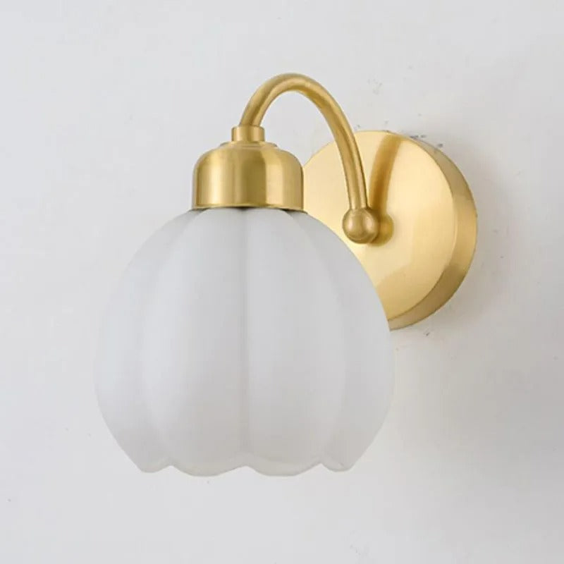 Arisha Nordic Flower Glass Wall Lamp Ivory Bedroom