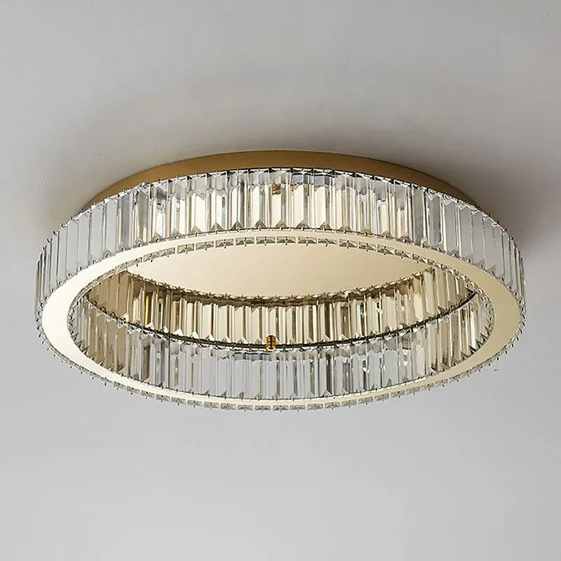 Kristy Modern Art Deco Circle Crystal Flush Mount Ceiling Light
