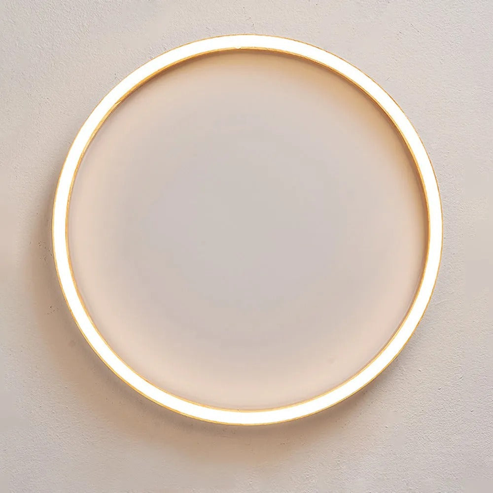 Muto Round Modern Flush Mount Ceiling Light Wood Bedroom