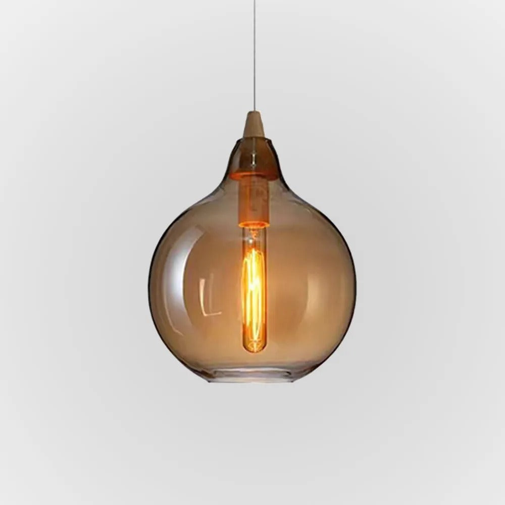 Valentina Modern Art Amber Pendant Light Glass Bedroom