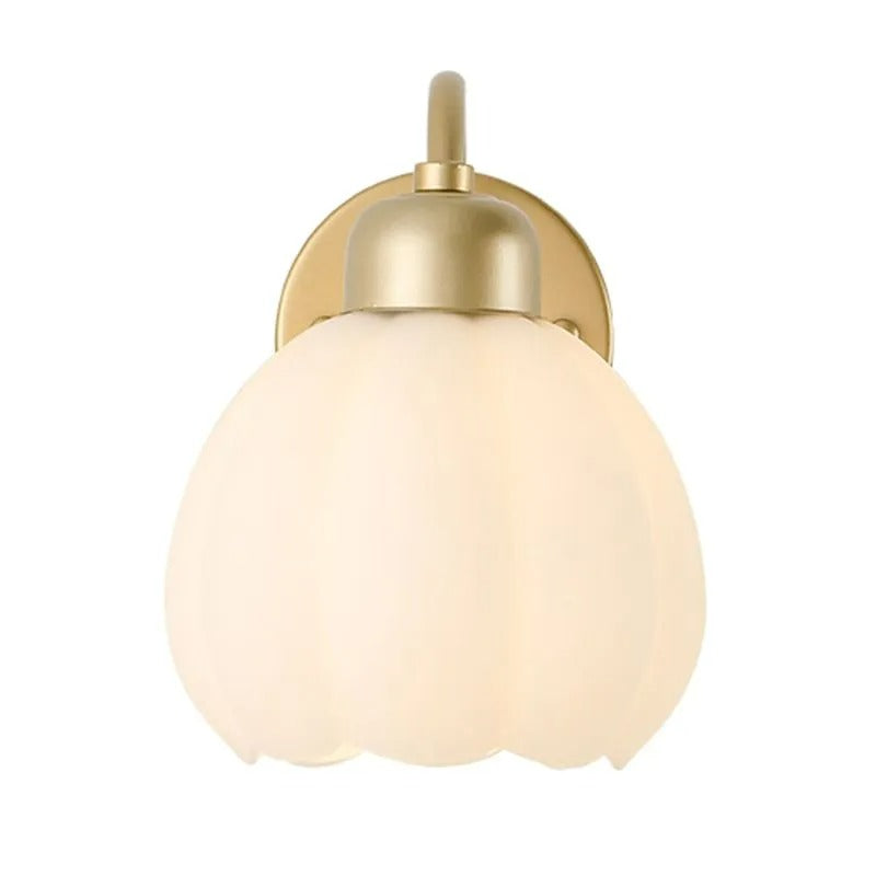 Arisha Nordic Flower Glass Wall Lamp Ivory Bedroom