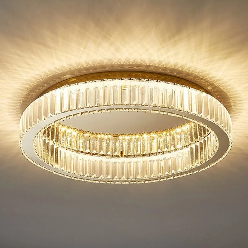 Kristy Modern Art Deco Circle Crystal Flush Mount Ceiling Light