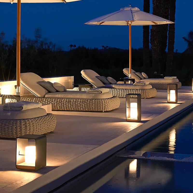Gladys Rectangular Frame Modern Metal Outdoor Lights