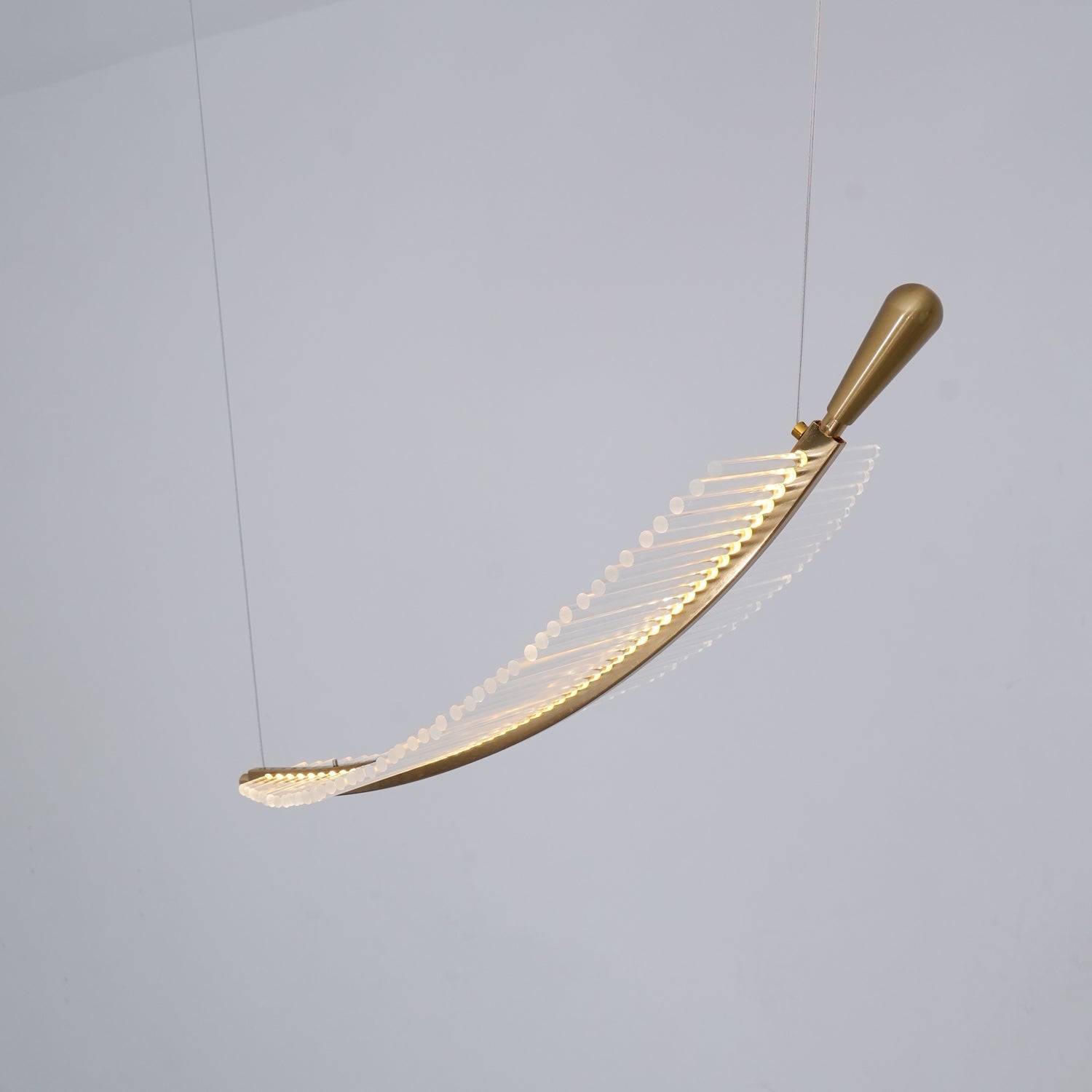 Kuo Chandelier Leaf Acrylic Gold Elegant Modern