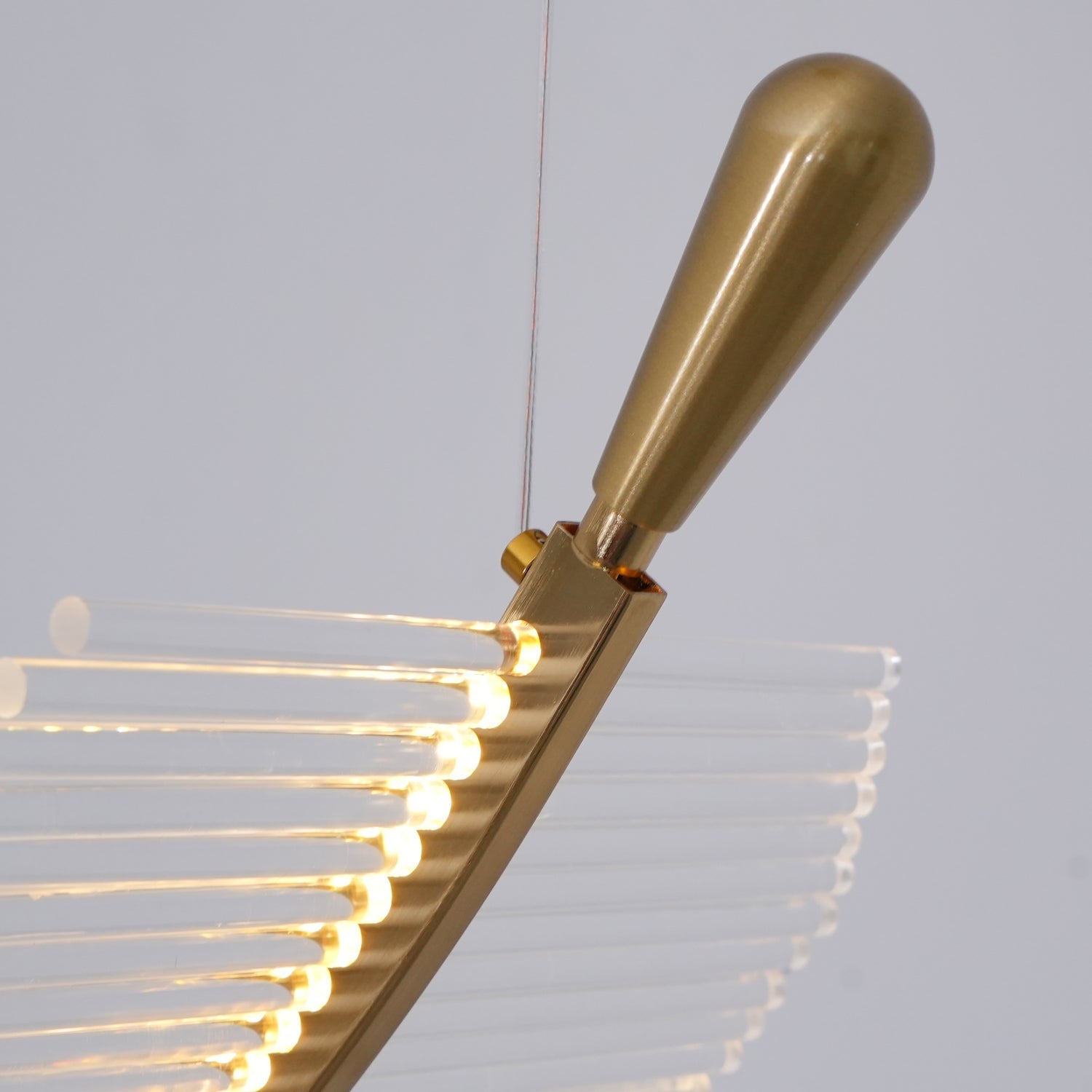 Kuo Chandelier Leaf Acrylic Gold Elegant Modern