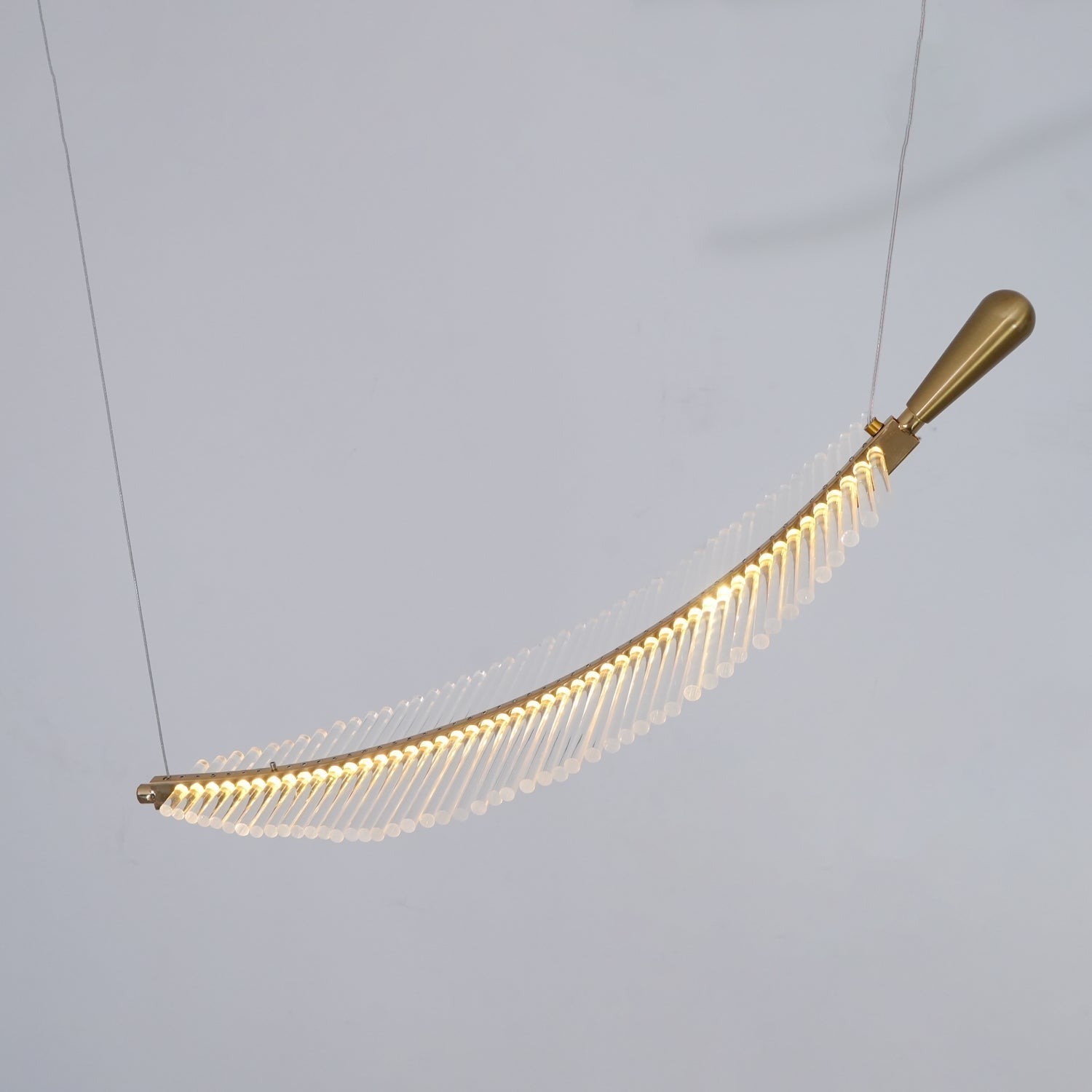 Kuo Chandelier Leaf Acrylic Gold Elegant Modern