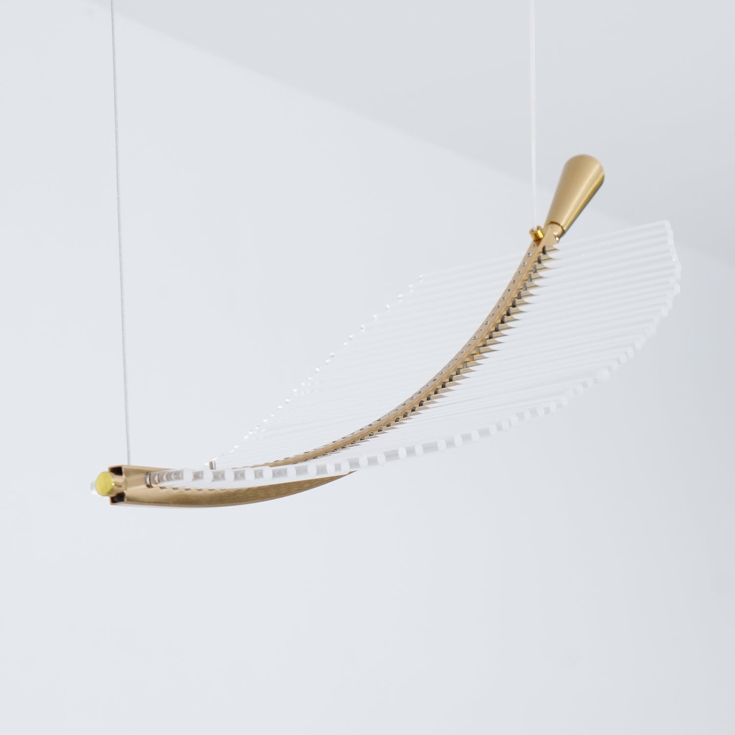 Kuo Chandelier Leaf Acrylic Gold Elegant Modern