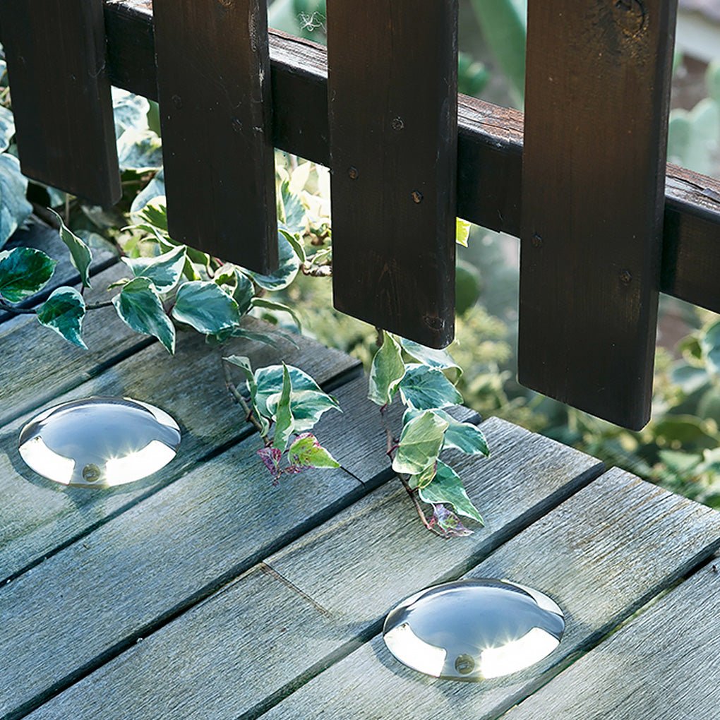 Welrn Round Modern LED Aluminum Outdoor Step Lights