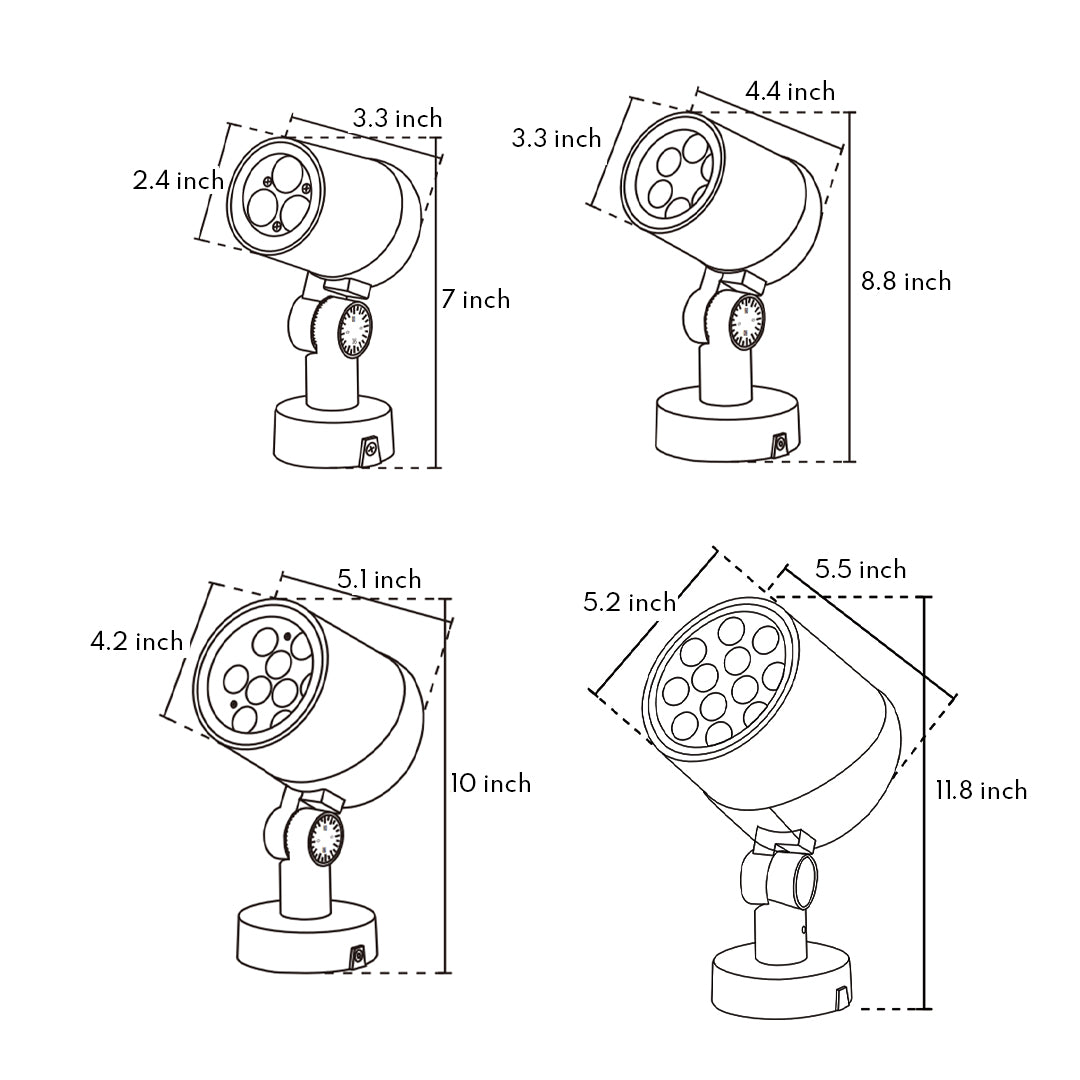 Germa LED Classic Round Glass Outdoor Spotlights