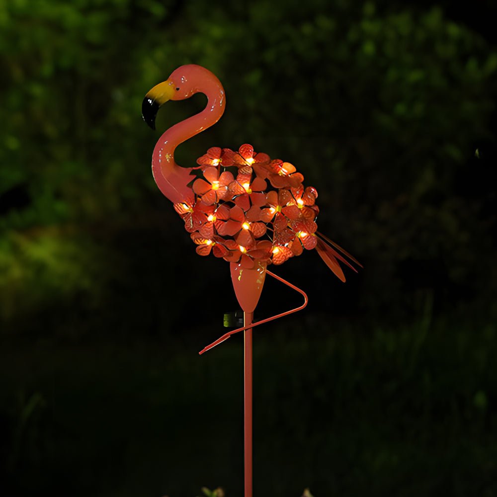 Flod Flamingo Solar Stake LED Iron Outdoor Pathway Lamp