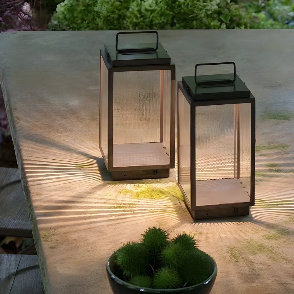 Jimmy Modern LED Portable Glass Outdoor Lanterns