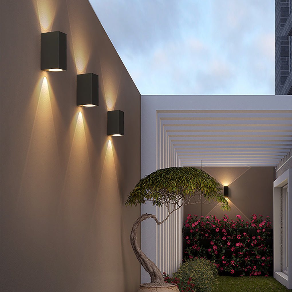 Leah Modern Square Design Aluminum Outdoor Wall Light