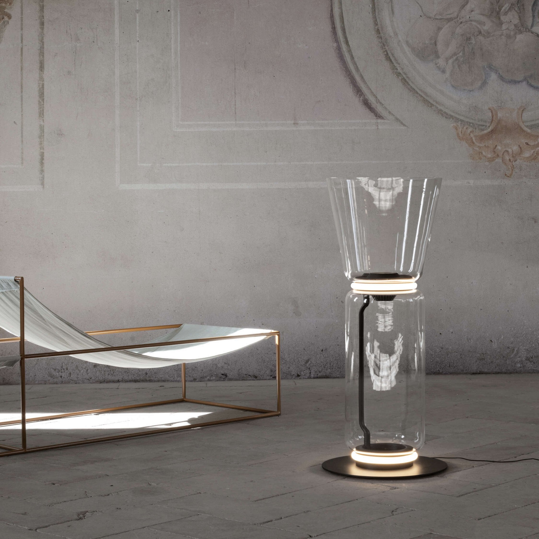 Cyrilys Floor Lamp Bamboo Glass