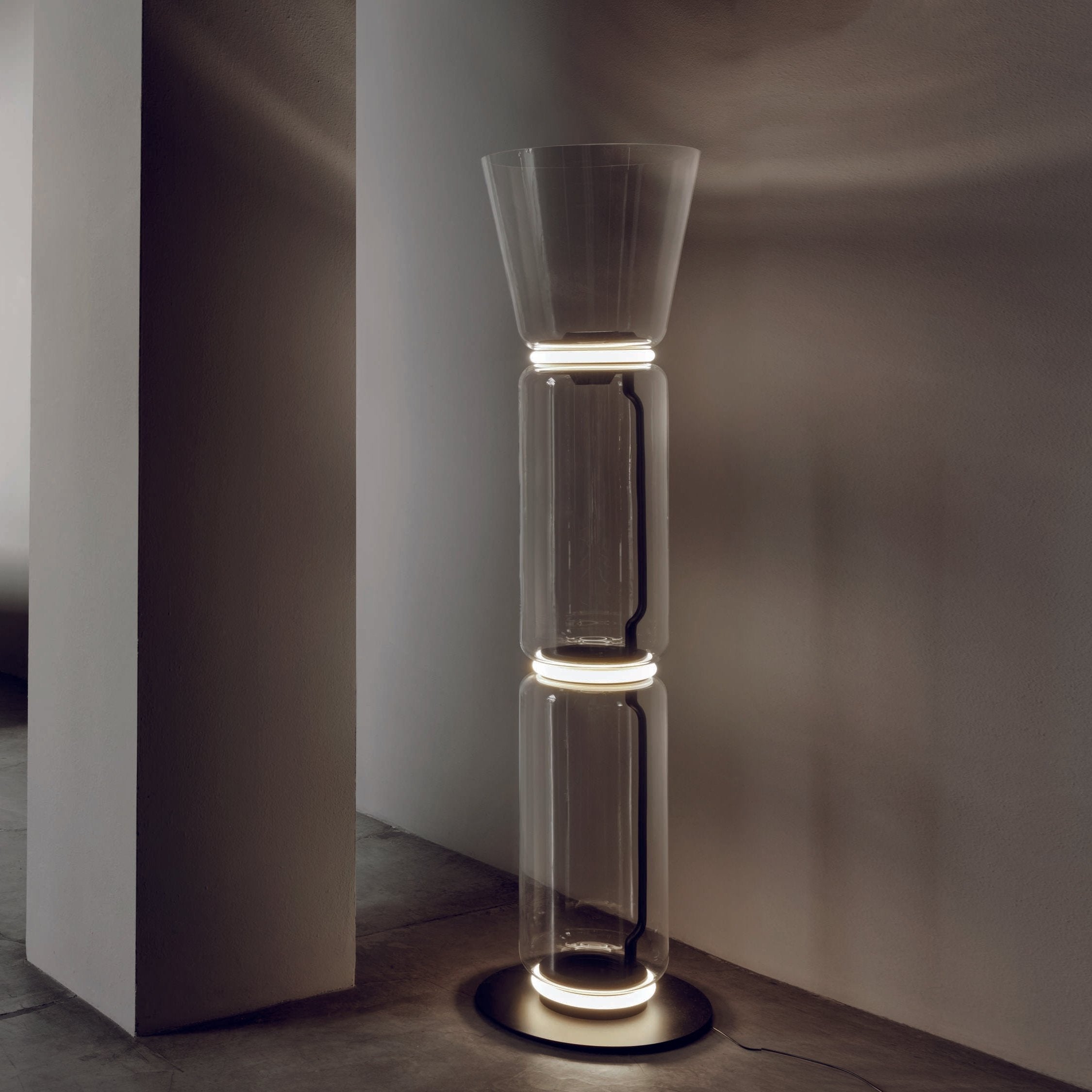 Cyrilys Floor Lamp Bamboo Glass