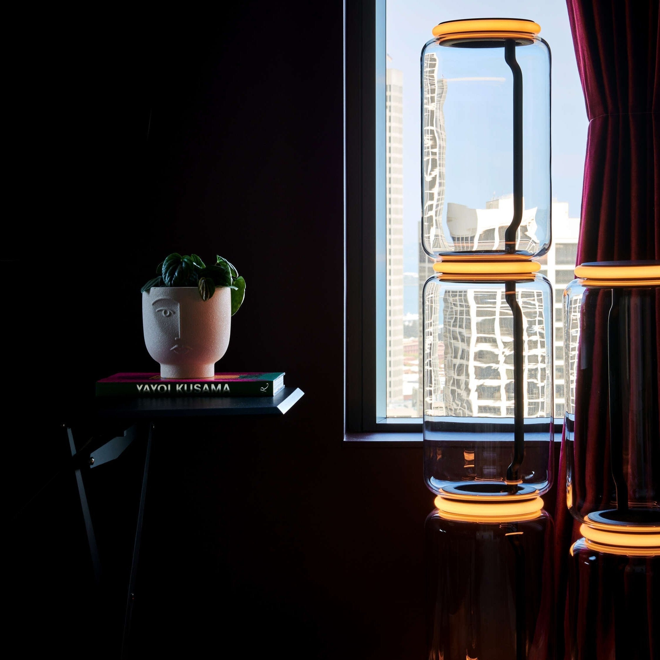 Cyrilys Floor Lamp Bamboo Glass