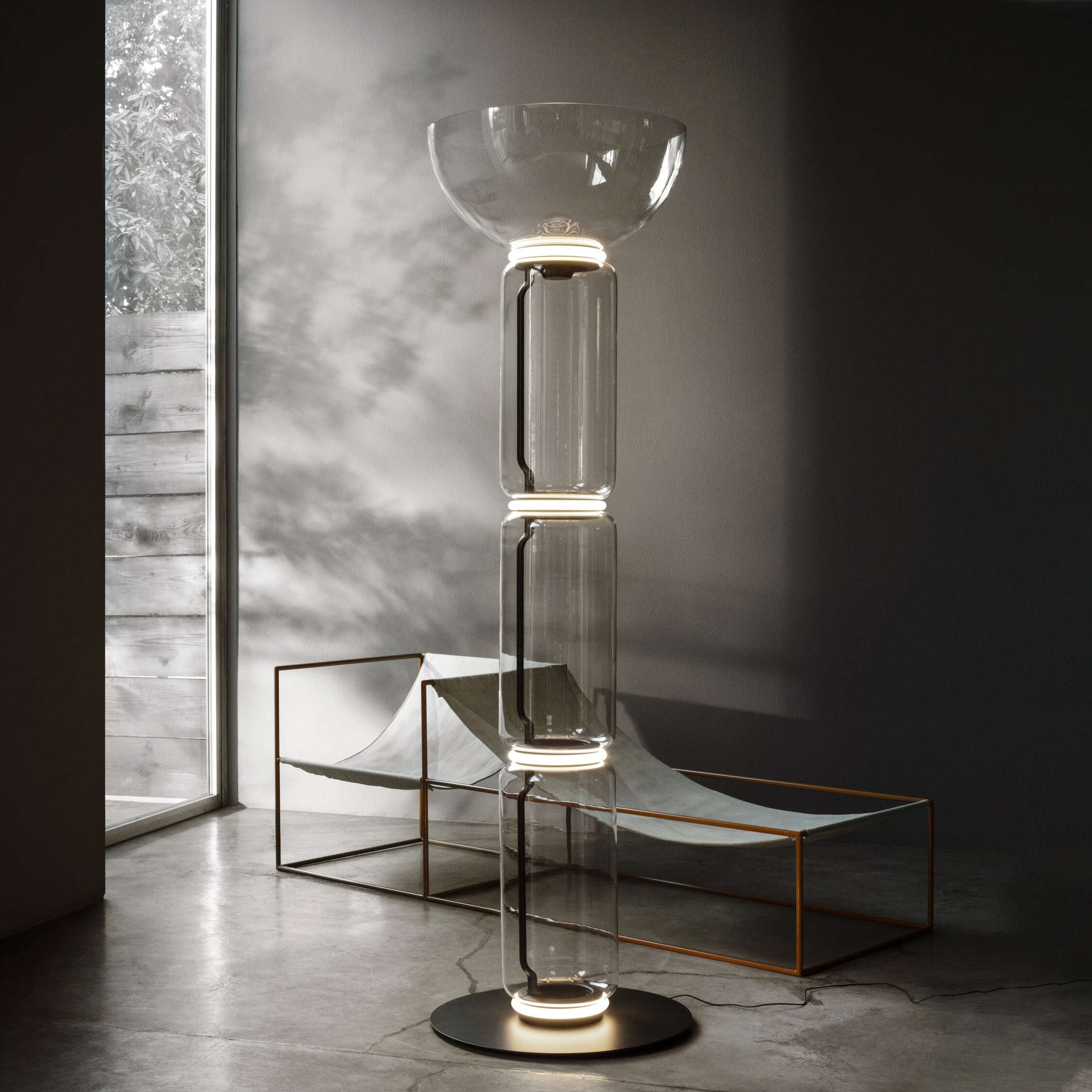Cyrilys Floor Lamp Bamboo Glass