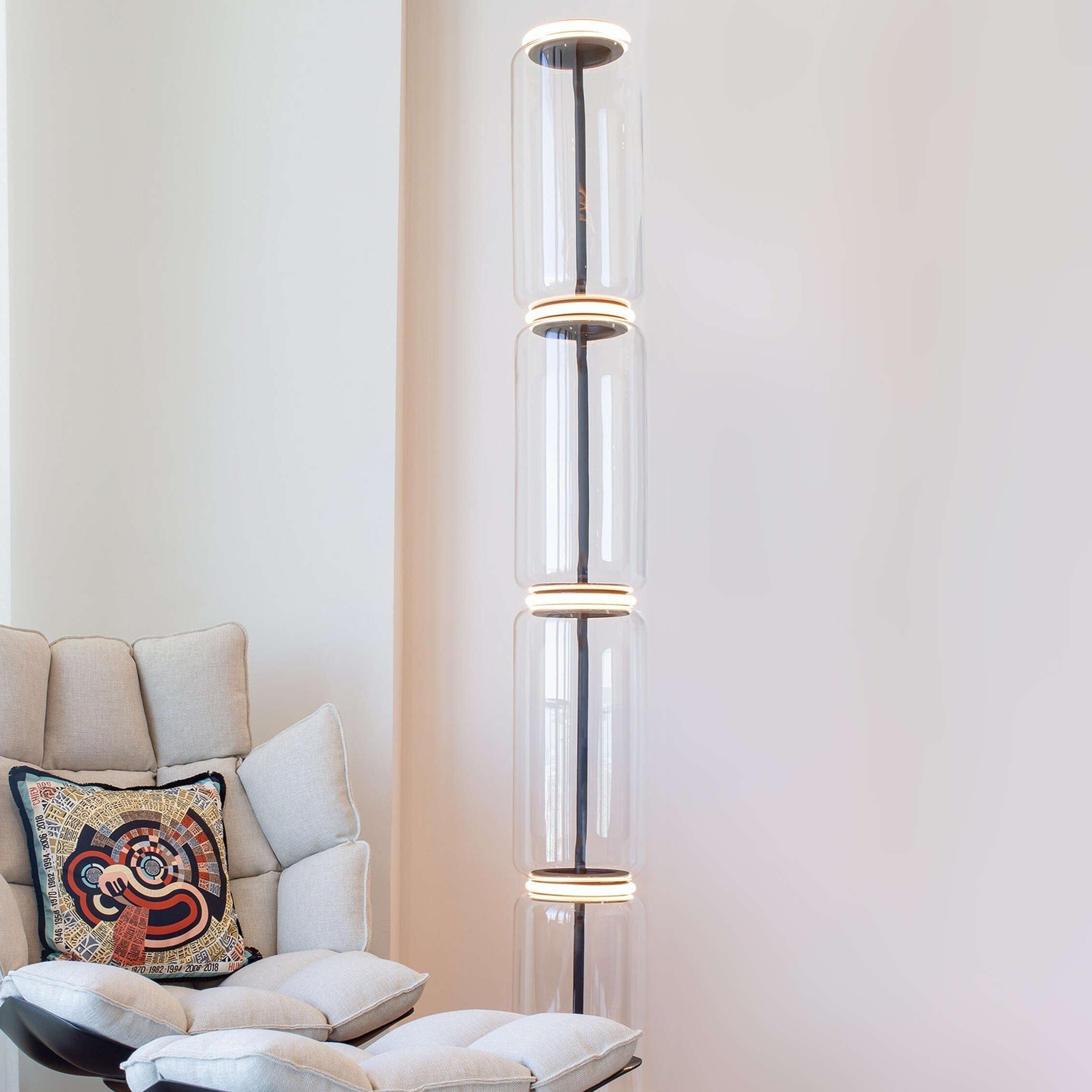 Cyrilys Floor Lamp Bamboo Glass