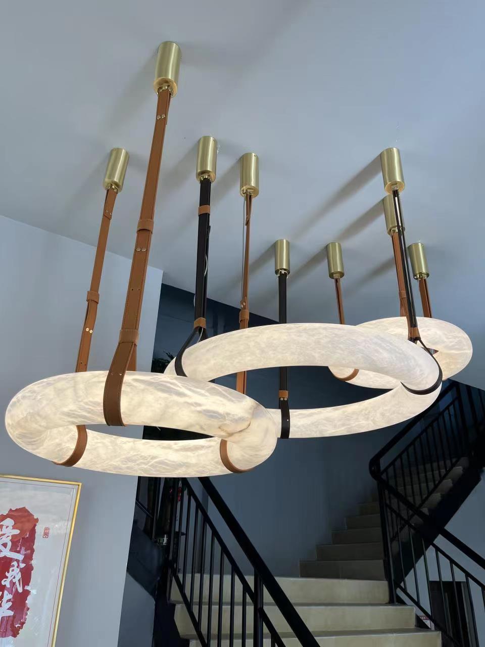 Tarys Alabaster Chandeliers Ring Leather Strap Version B