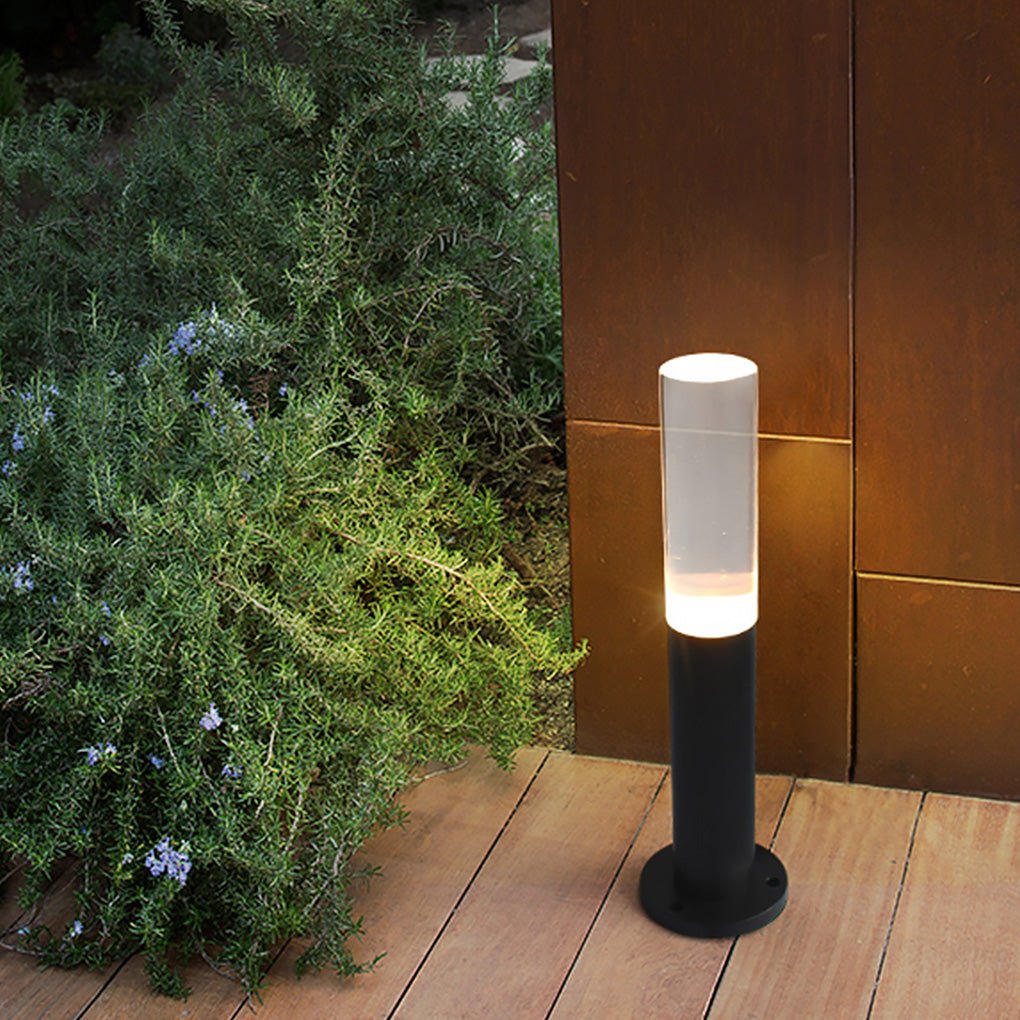Ryan Transparent Modern Aluminum Outdoor Pathway Bollard Lights