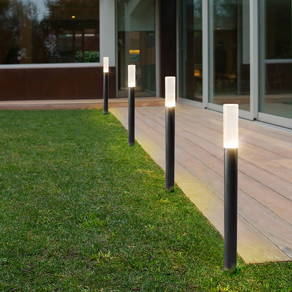 Ryan Transparent Modern Aluminum Outdoor Pathway Bollard Lights