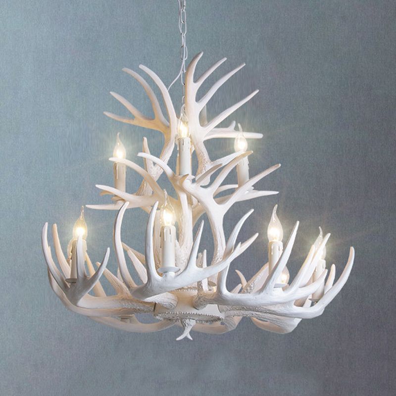 Silva Rustic Antler Resin Chandelier Dining Room
