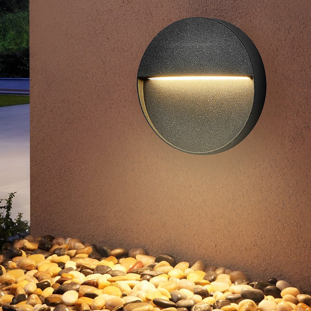 Winied Round Creative Aluminum Outdoor Wall Step Sconces