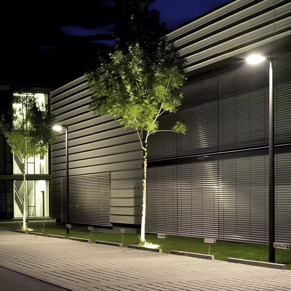 Winthr Round LED Arm Post Aluminum Outdoor Light
