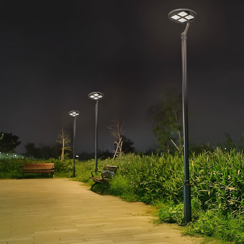 Winthr Round LED Arm Post Aluminum Outdoor Light