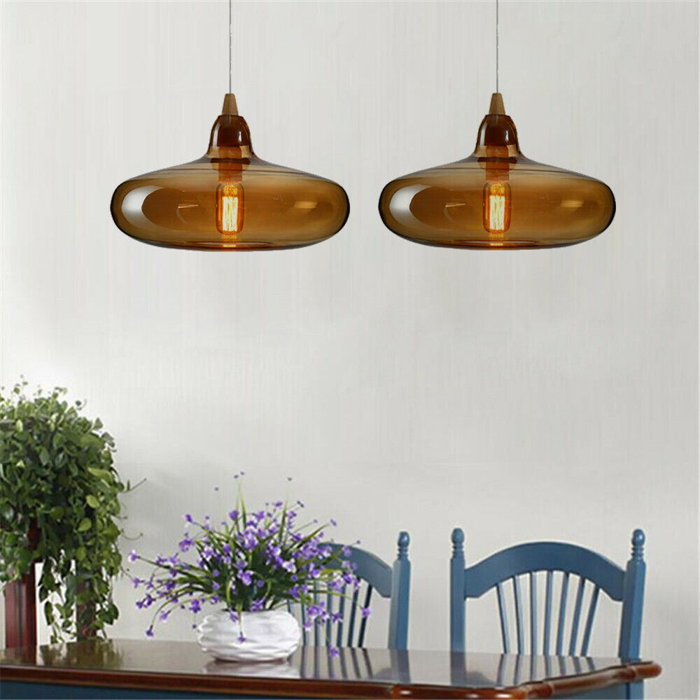 Valentina Modern Art Amber Pendant Light Glass Bedroom