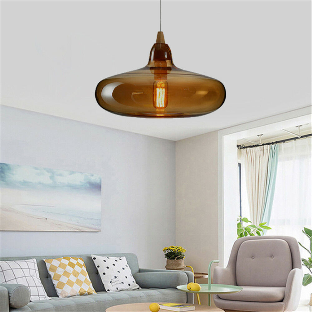 Valentina Modern Art Amber Pendant Light Glass Bedroom