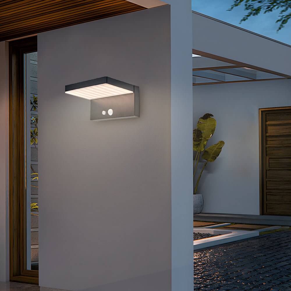 Tristan Solar LED Motion Sensor Aluminum Outdoor Wall Light