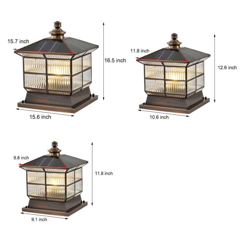 Oneaa Classic Glass Outdoor Pillar Post Light