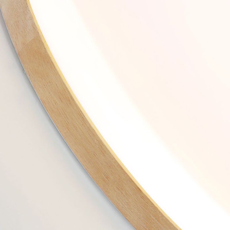 Muto Minimalist Wood Round Flush Mount Ceiling Light Bedroom