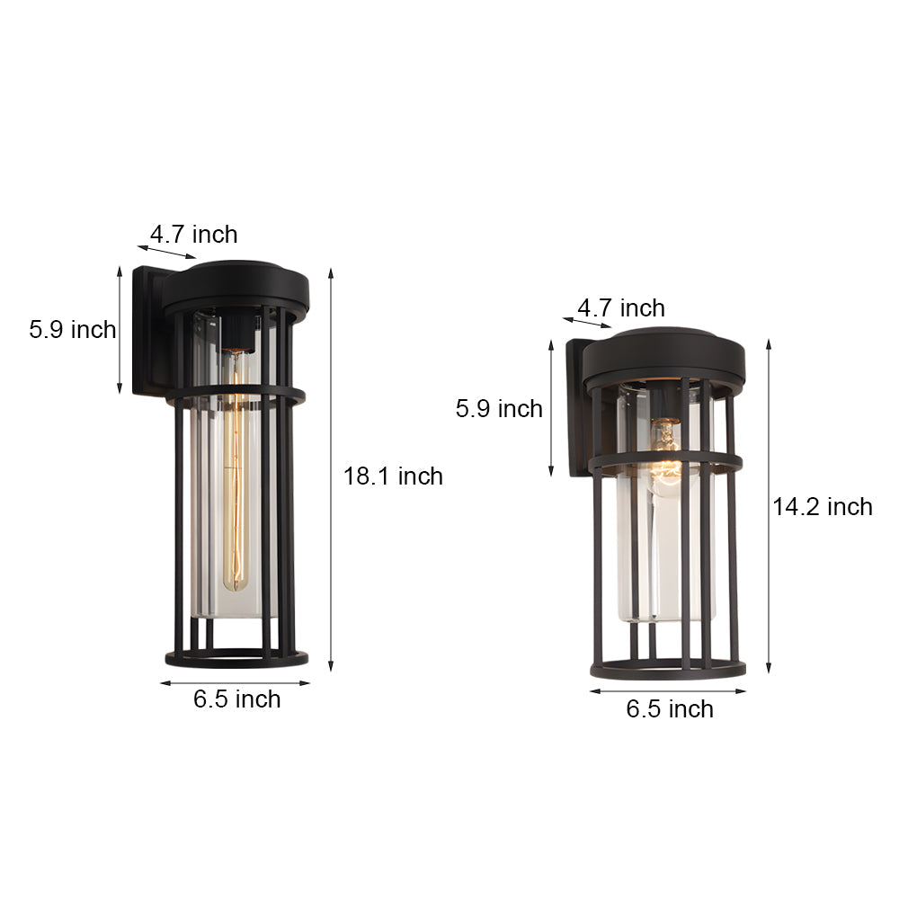 Selena Lampshade Design Glass Outdoor Wall Sconce Light