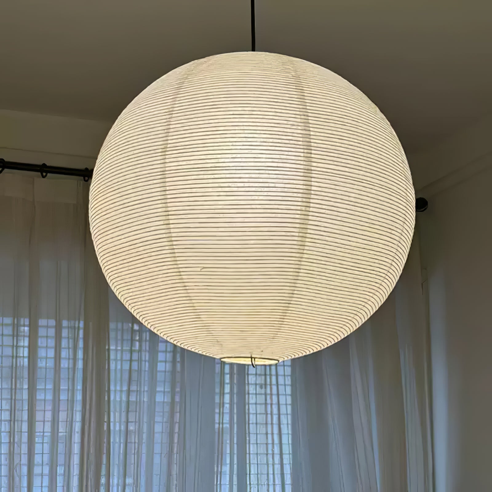 Noveno Pendant Lamp Bamboo Washi Paper Round