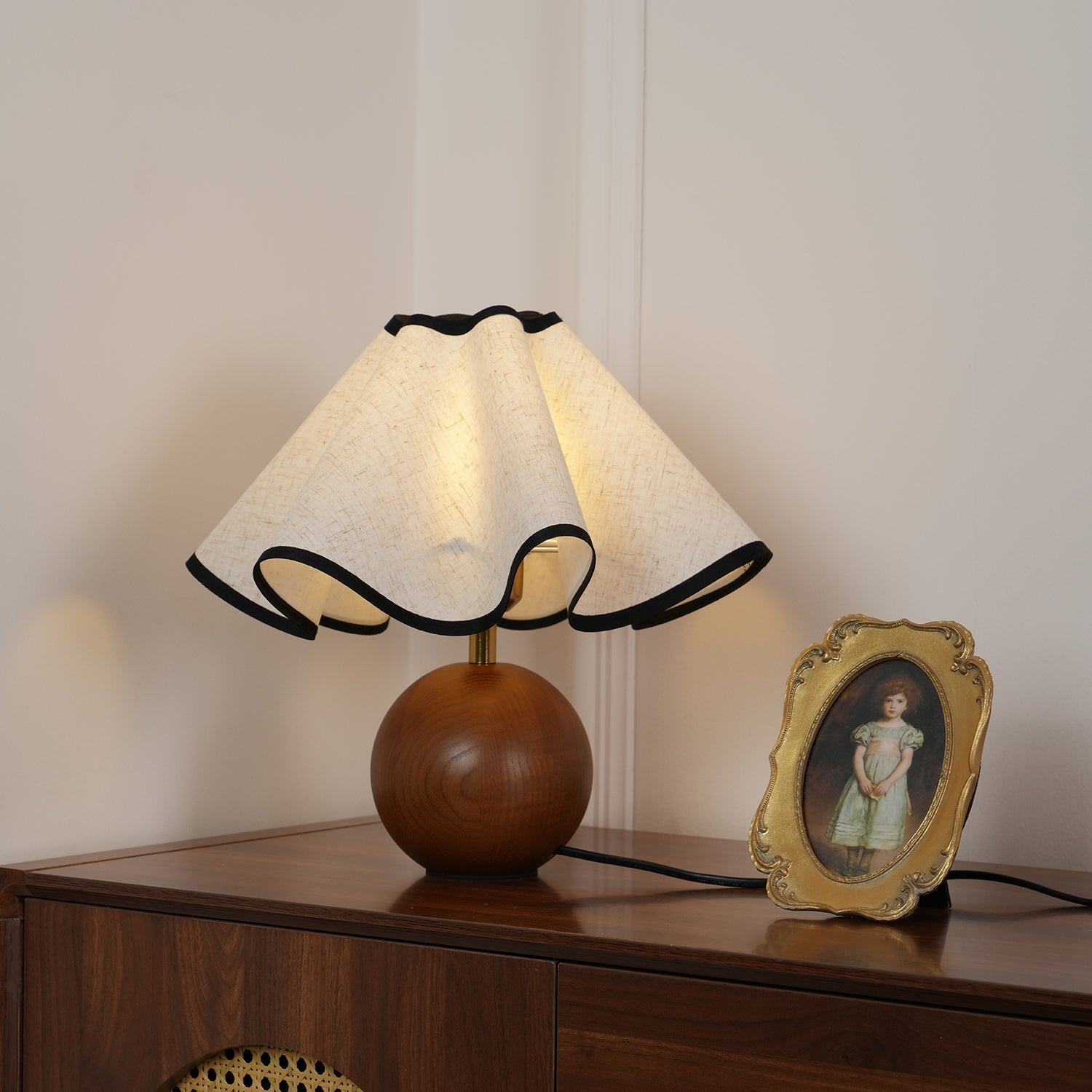 Kalion Wood Fabric Table Lamp