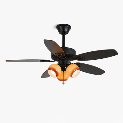 Elvael Classic Wood Glass Ceiling Fan Light
