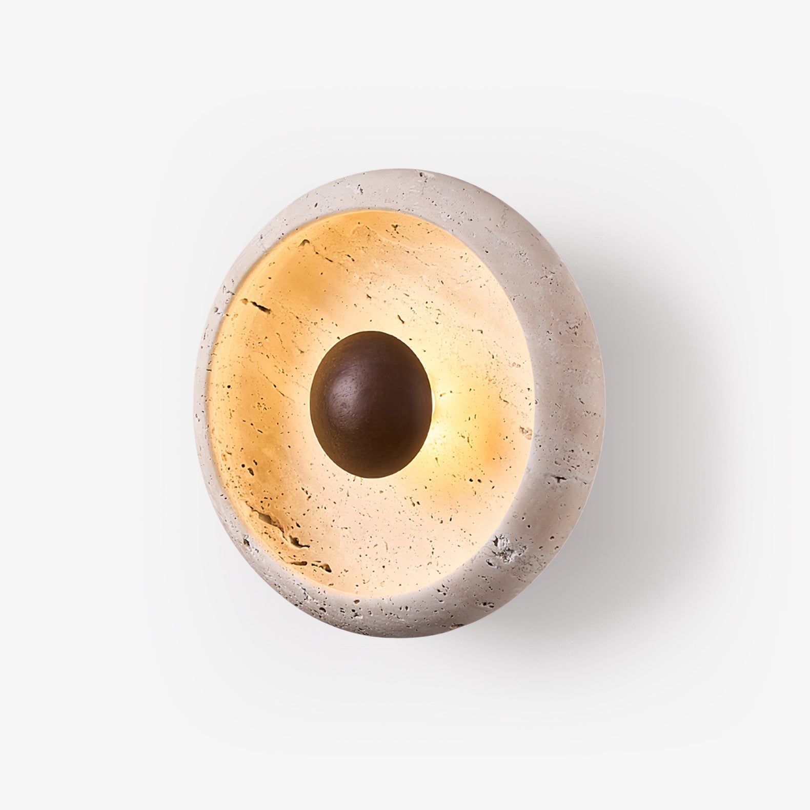 Serinaria Orb-Shaped Travertine Wall Light