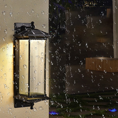 Pein Vintage Striped LED Retro Glass Outdoor Wall Lights