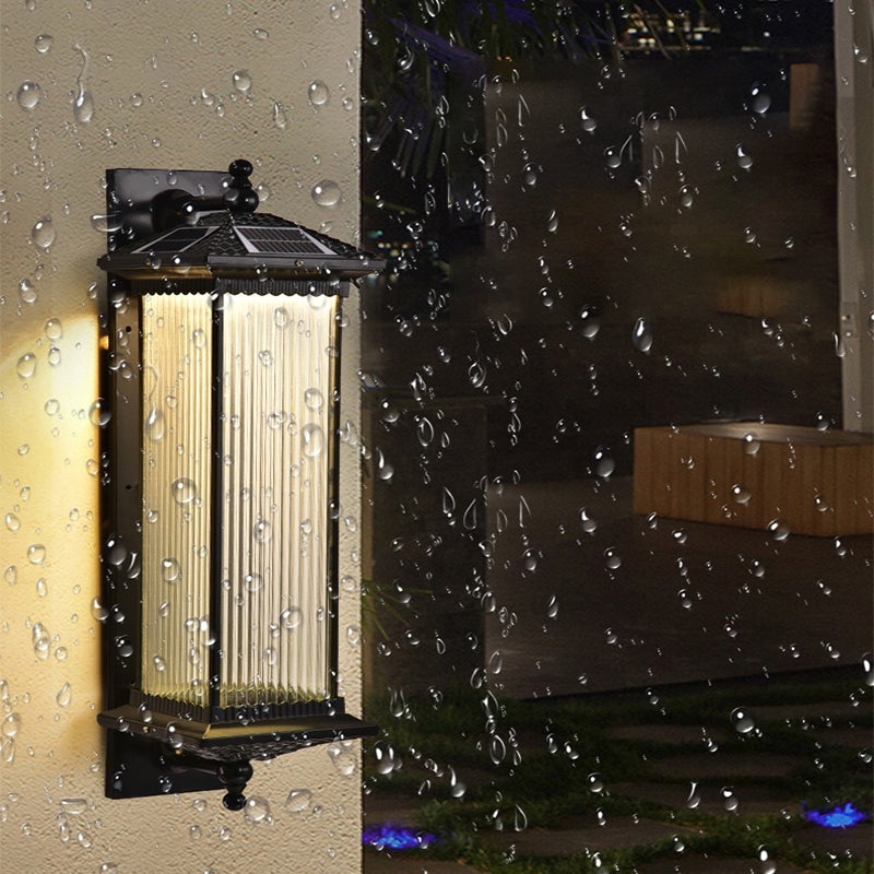 Pein Vintage Striped LED Retro Glass Outdoor Wall Lights