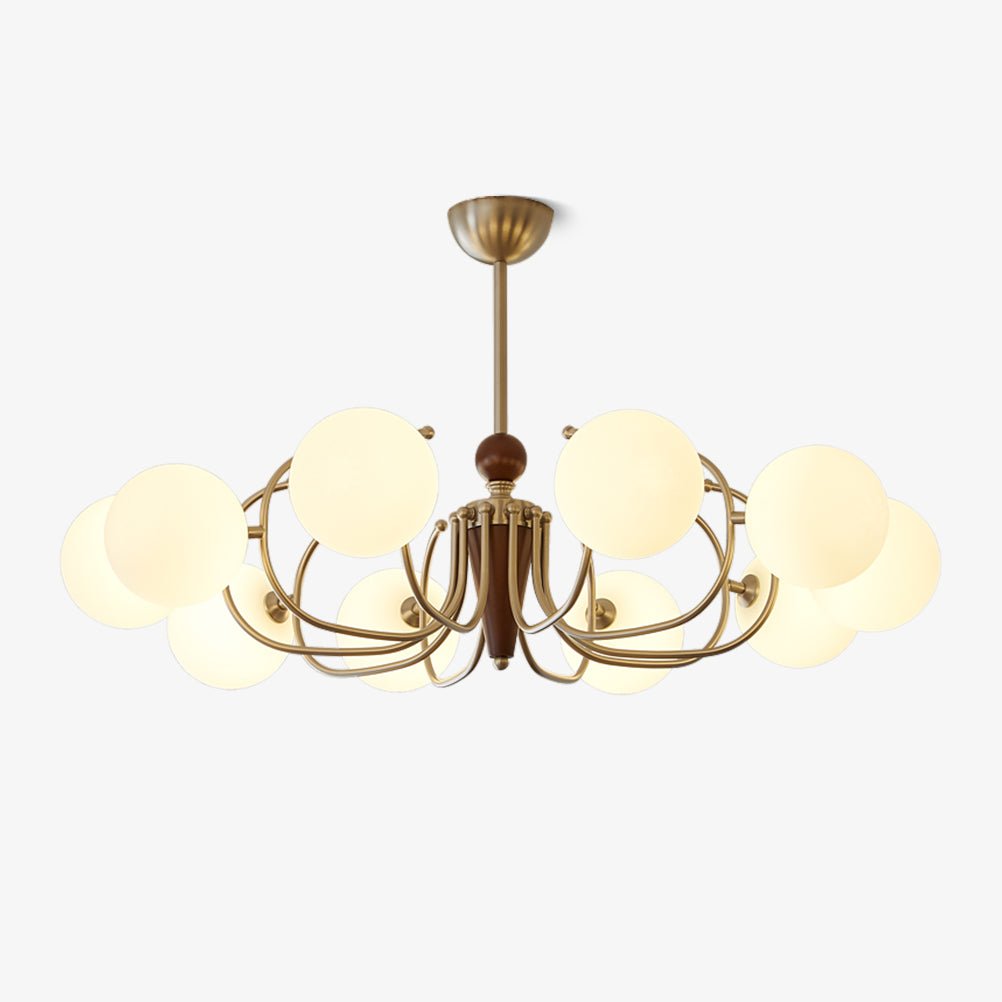 Orvynia Elegance Classic Grove Wood Glass Chandelier